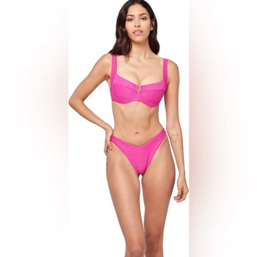 L*Space Chain Link Texture Camellia bikini
